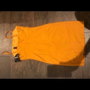 Dandelion yellow dress with slit spaghetti straps